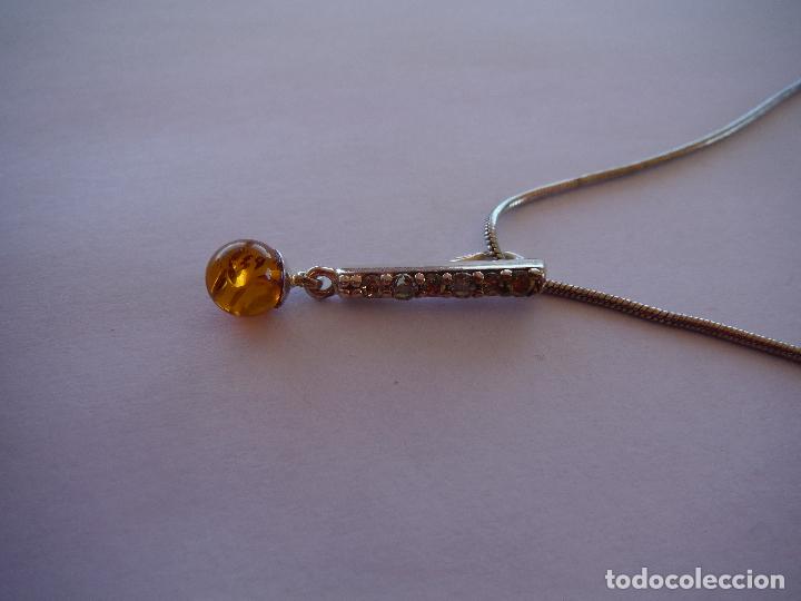Joyeria: COLGANTE DE PLATA DE LEY Y AMBAR CON CADENA - Foto 1