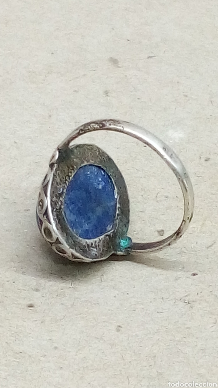 Joyeria: Anillo de plata y piedra Lapilazuli/S90 - Foto 2