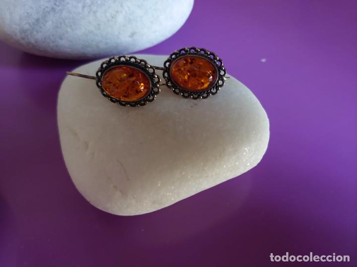 Joyeria: CONJUNTO PENDIENTES Y ANILLO PLATA 925 AMBAR NATURAL - Foto 2
