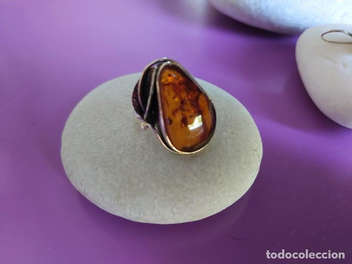 Joyeria: CONJUNTO PENDIENTES Y ANILLO PLATA 925 AMBAR NATURAL - Foto 5