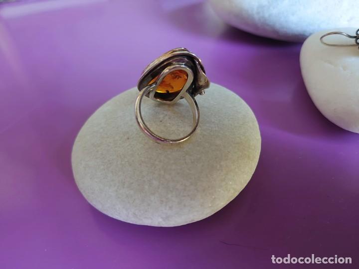 Joyeria: CONJUNTO PENDIENTES Y ANILLO PLATA 925 AMBAR NATURAL - Foto 8