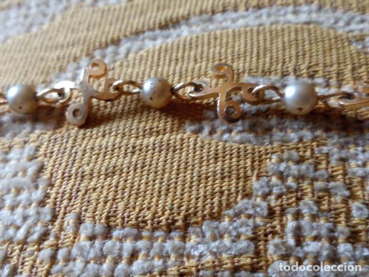 Joyeria: ~~~~ ANTIGUA PULSERA CHAPADA CON PERLITAS,MIDE 17 CM. ~~~~ - Foto 3