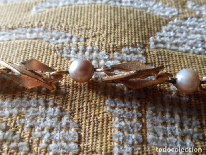Joyeria: ~~~~ ANTIGUA PULSERA CHAPADA CON PERLITAS,MIDE 19 CM. ~~~~ - Foto 2