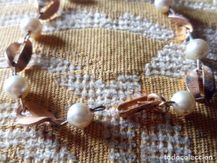 Joyeria: ~~~~ ANTIGUA PULSERA CHAPADA CON PERLITAS,MIDE 16 CM. ~~~~ - Foto 1