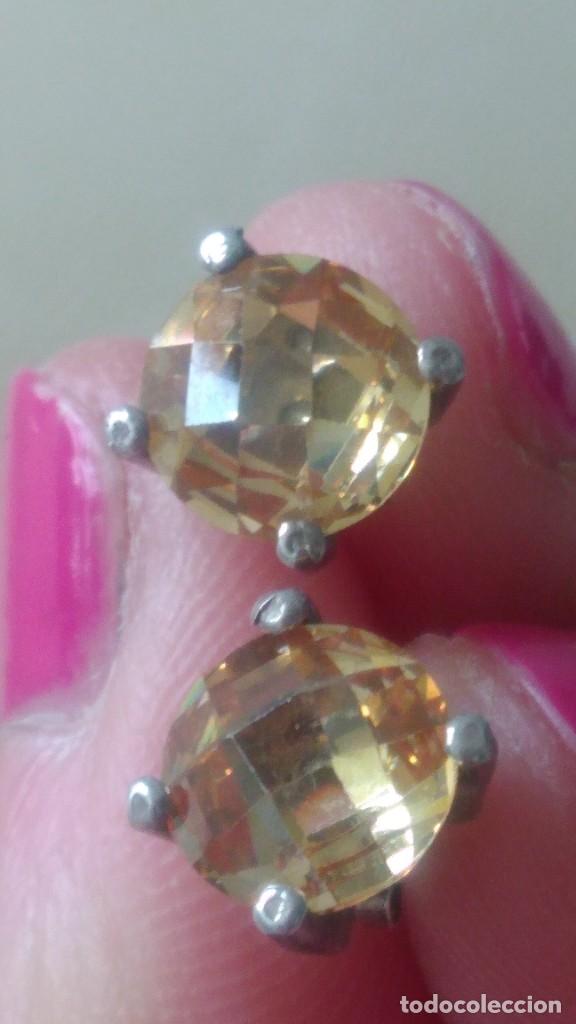 Joyeria: PAR DE PENDIENTES DE PLATA CON PIEDRA FACETADA - Foto 1