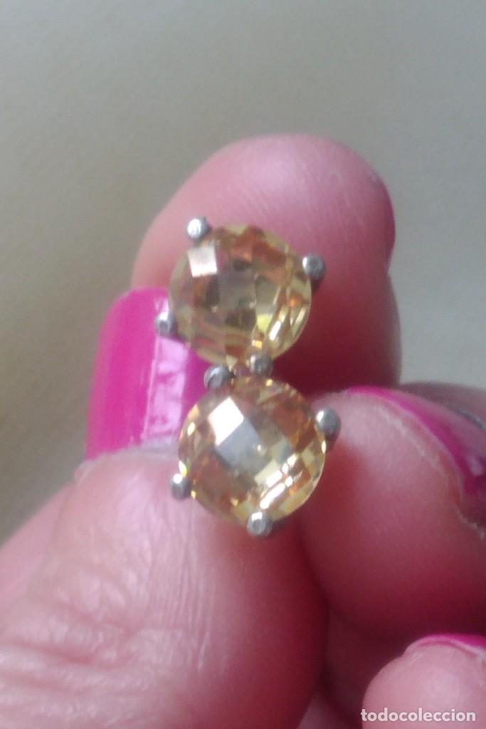 Joyeria: PAR DE PENDIENTES DE PLATA CON PIEDRA FACETADA - Foto 3