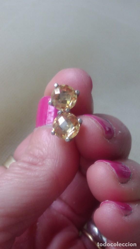 Joyeria: PAR DE PENDIENTES DE PLATA CON PIEDRA FACETADA - Foto 4