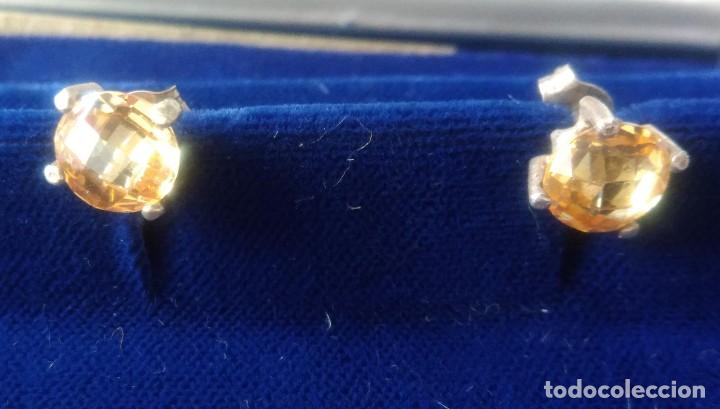 Joyeria: PAR DE PENDIENTES DE PLATA CON PIEDRA FACETADA - Foto 5