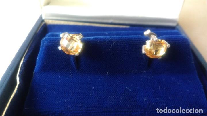 Joyeria: PAR DE PENDIENTES DE PLATA CON PIEDRA FACETADA - Foto 6