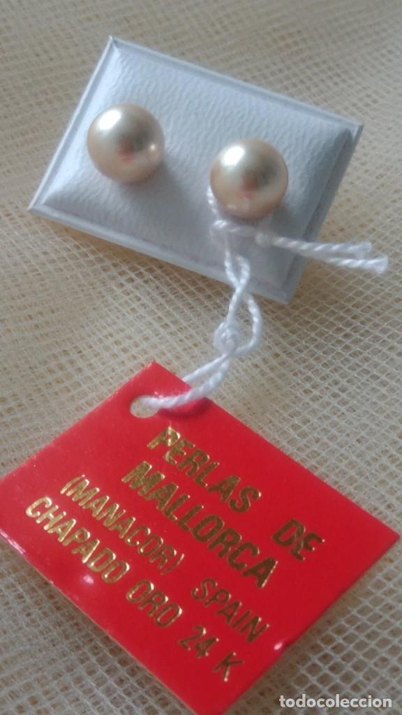 Joyeria: PENDIENTES PERLAS DE MALLORCA , MANACOR, CHAPADO ORO 24 KT