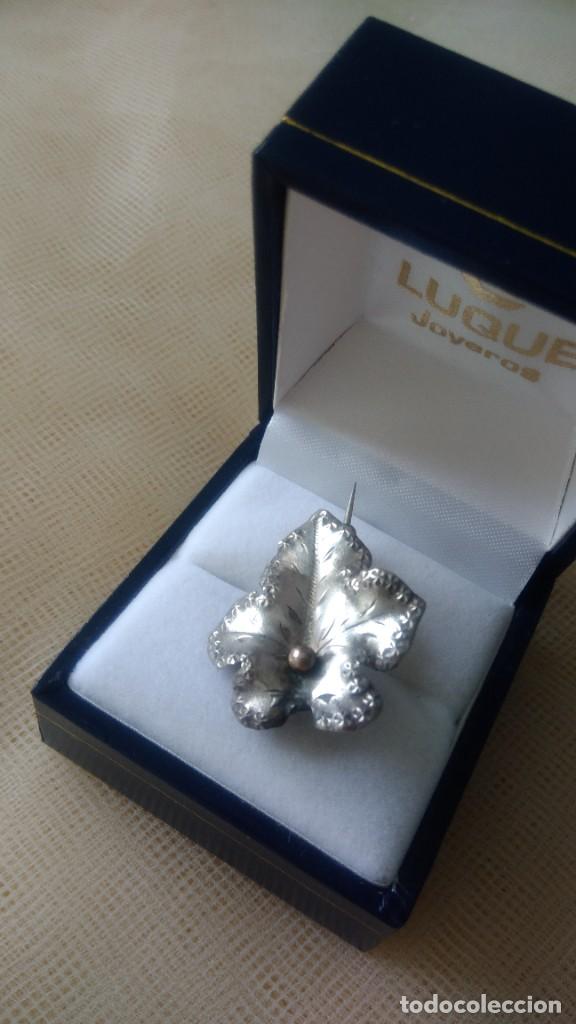 Joyeria: PRECIOSO BROCHE DE PLATA ANTIGUO EN FORMA DE HOJA - Foto 4
