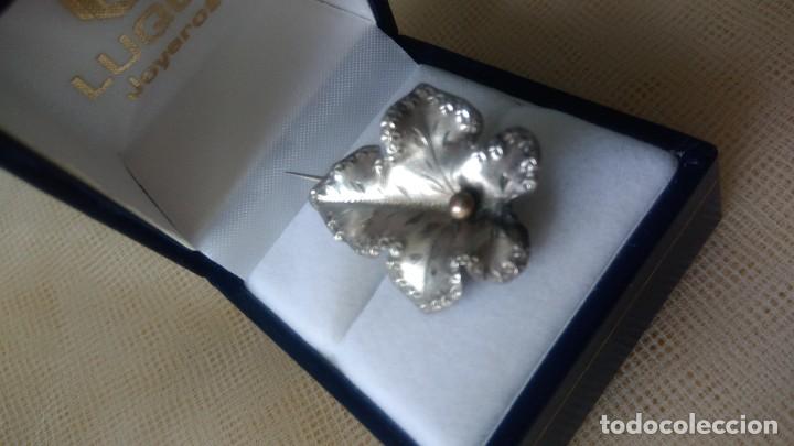 Joyeria: PRECIOSO BROCHE DE PLATA ANTIGUO EN FORMA DE HOJA - Foto 5