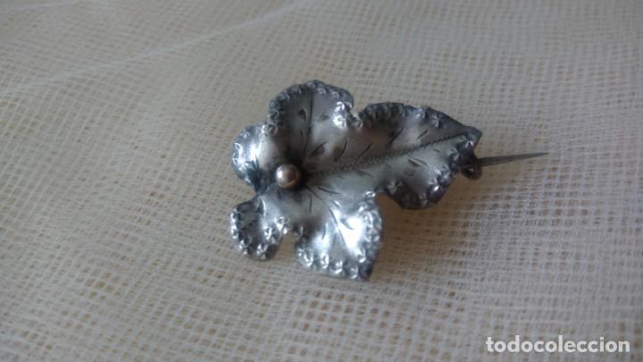 Joyeria: PRECIOSO BROCHE DE PLATA ANTIGUO EN FORMA DE HOJA - Foto 6