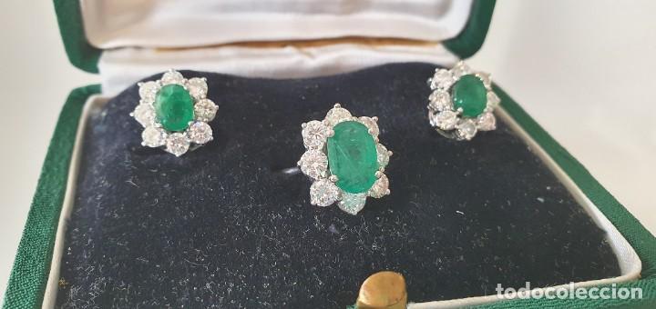 Joyeria: Anillo y pendiente - diamantes y esmeralda - Foto 2