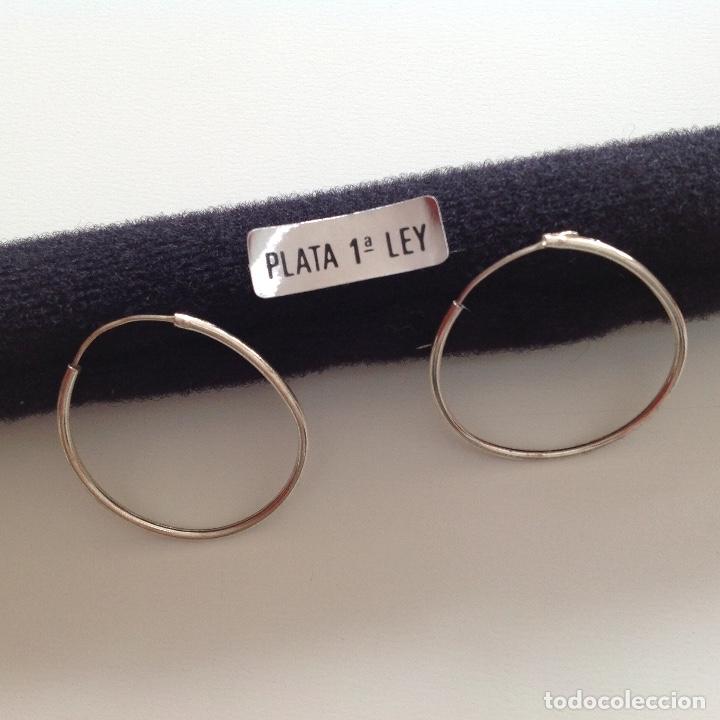 Joyeria: Pendientes de plata. Aros. Di&aacute;metro 2,5 cm - Foto 1