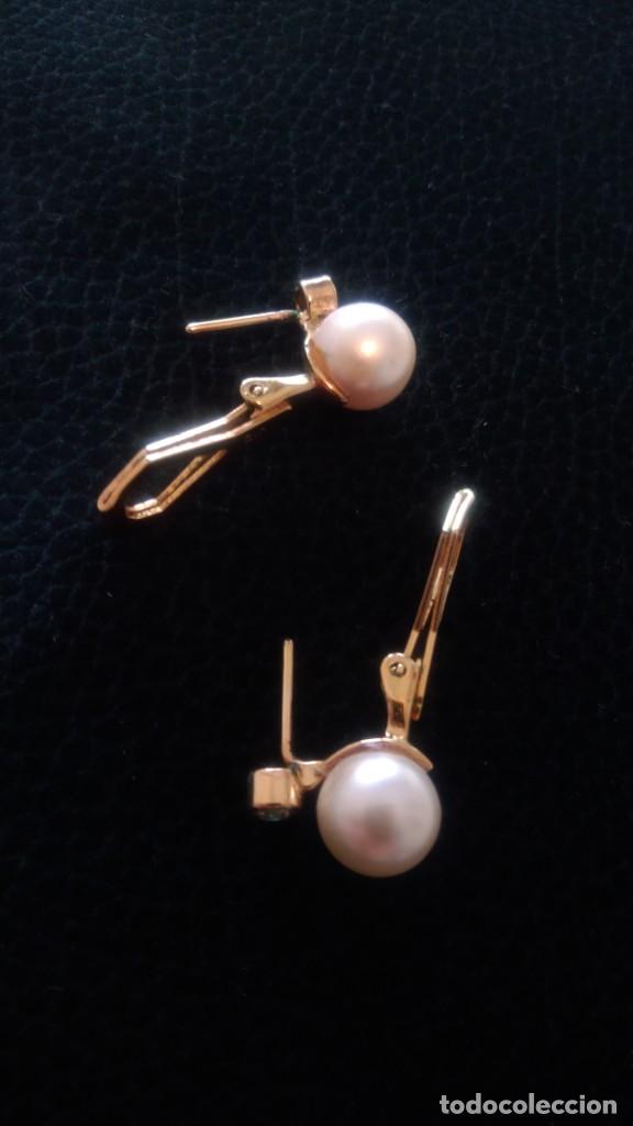 Schmuck: PENDIENTES DORADOS Y PERLA CIERRE OMEGA