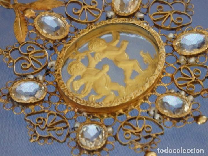 Joyeria: Bajo de Rosario mallorquín de oro y piedras preciosas. Siglo XIX. - Foto 18 - 283107113