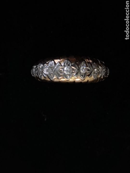 Joyeria: Anillo antiguo de oro y diamantes - Foto 3