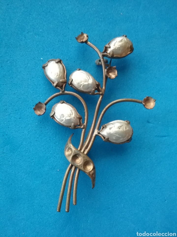 Joyeria: Antigua broche de mujer en forma de ramo . - Foto 2