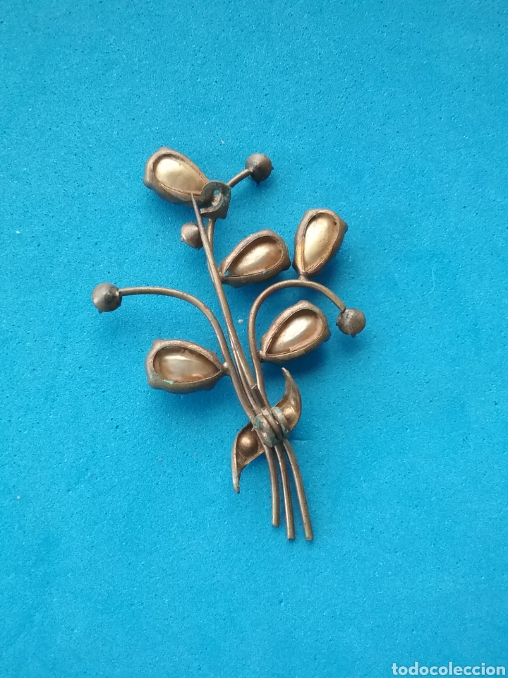 Joyeria: Antigua broche de mujer en forma de ramo . - Foto 3