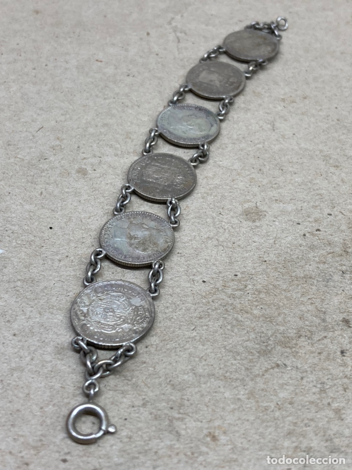 Joyeria: Pulsera de plata con monedas 50Cent 1880 - Foto 2