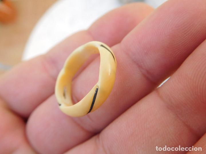 Joyeria: Anillo de marfil y plata antiguo - Foto 3