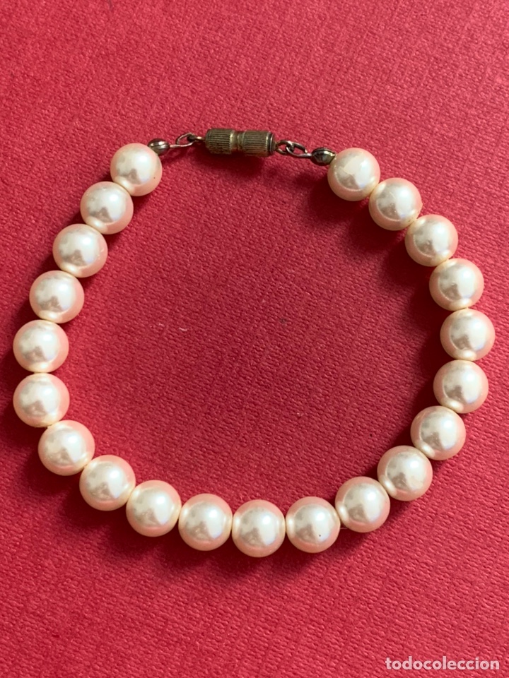 Joyeria: Antigua pulsera de perlas tipo majorica - Foto 1