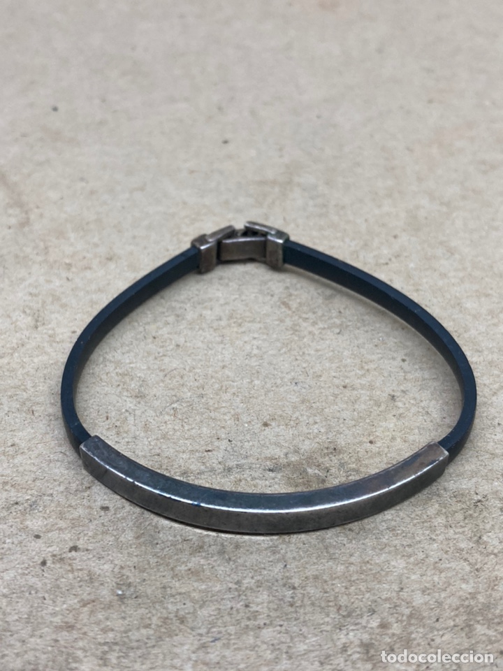 Joyeria: Pulsera de plata y caucho - Foto 4