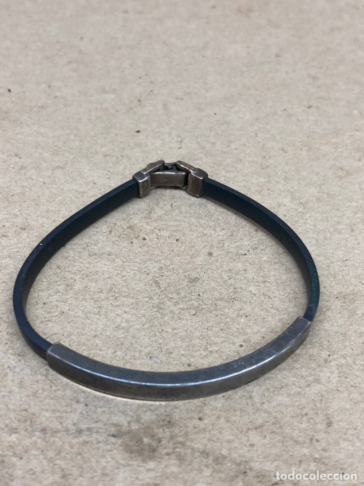Joyeria: Pulsera de plata y caucho - Foto 2