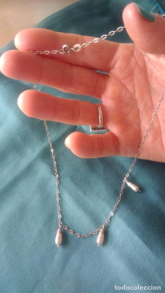 Joyeria: COLLAR DE PLATA CON TRES L&Aacute;GRIMITAS S&Iacute;MIL PERLA - Foto 4
