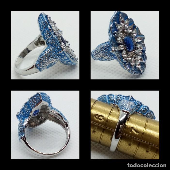 Joyeria: SORTIJA OVAL AZUL CON ZAFIRO Y CIRCONITAS - Foto 1