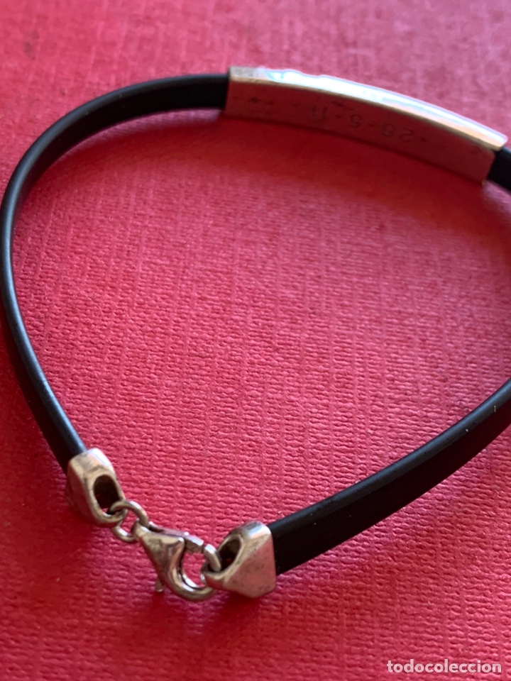 Joyeria: Linda pulsera en plata de Ley y caucho - Foto 3