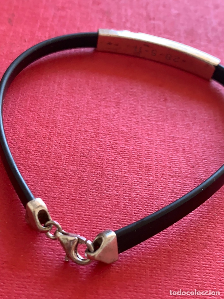 Joyeria: Linda pulsera en plata de Ley y caucho - Foto 4