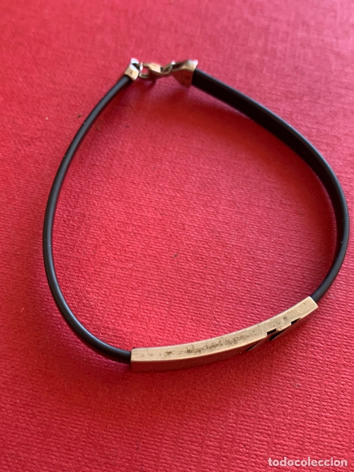 Joyeria: Linda pulsera en plata de Ley y caucho - Foto 6