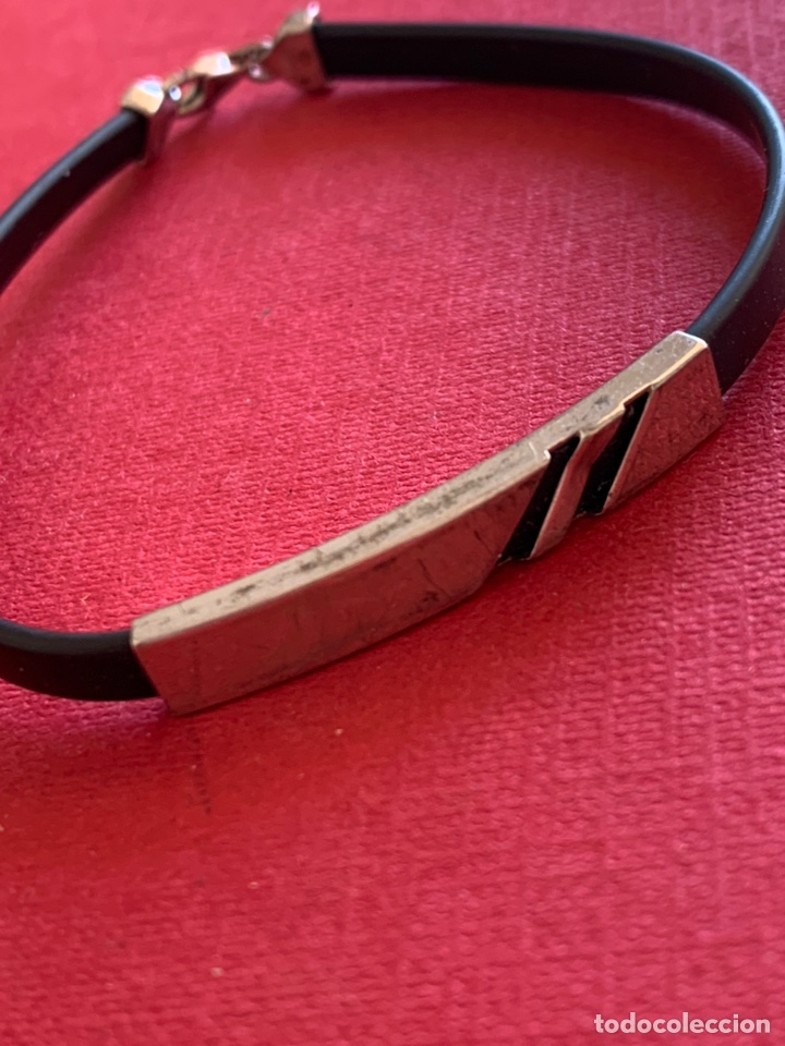 Joyeria: Linda pulsera en plata de Ley y caucho - Foto 8