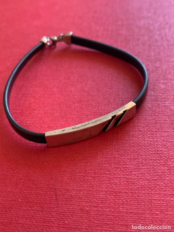 Joyeria: Linda pulsera en plata de Ley y caucho - Foto 9