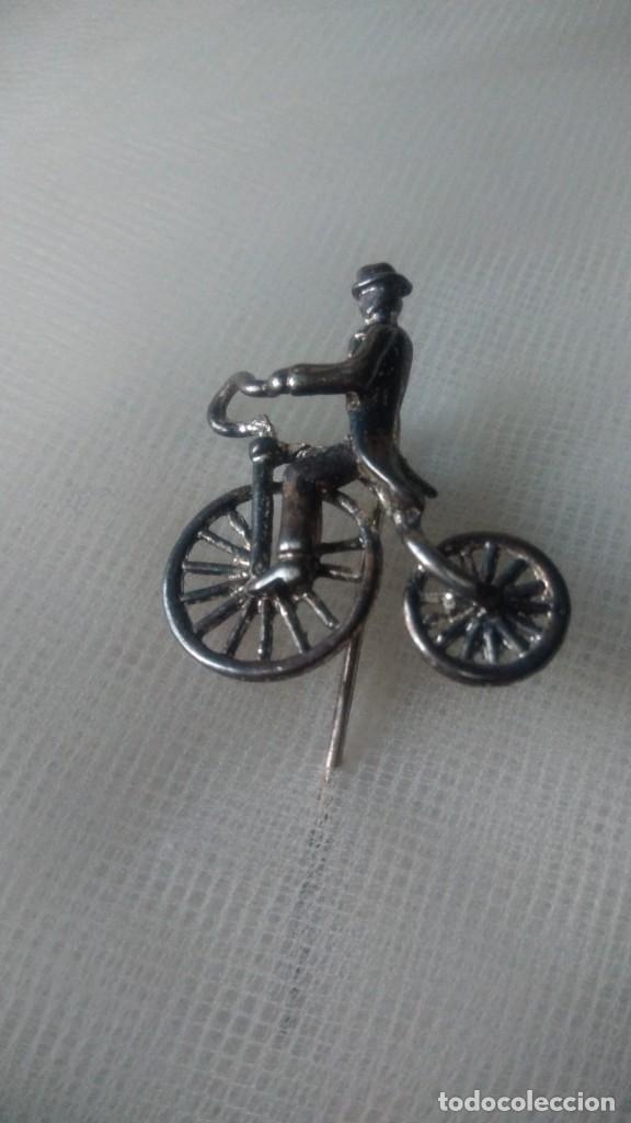 Joyeria: ALFILER PLATEADO DE CICLISTA ANTIGUO - Foto 4