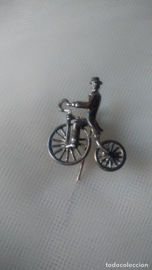 Joyeria: ALFILER PLATEADO DE CICLISTA ANTIGUO - Foto 5