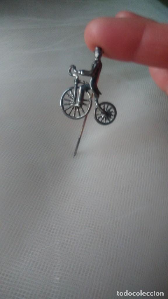 Joyeria: ALFILER PLATEADO DE CICLISTA ANTIGUO - Foto 7