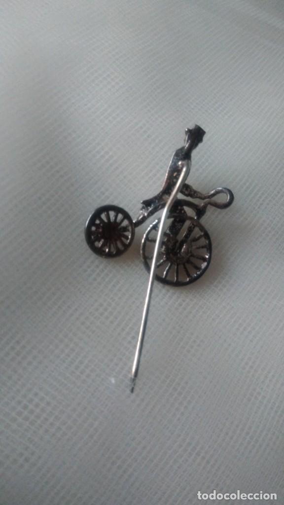 Joyeria: ALFILER PLATEADO DE CICLISTA ANTIGUO - Foto 8