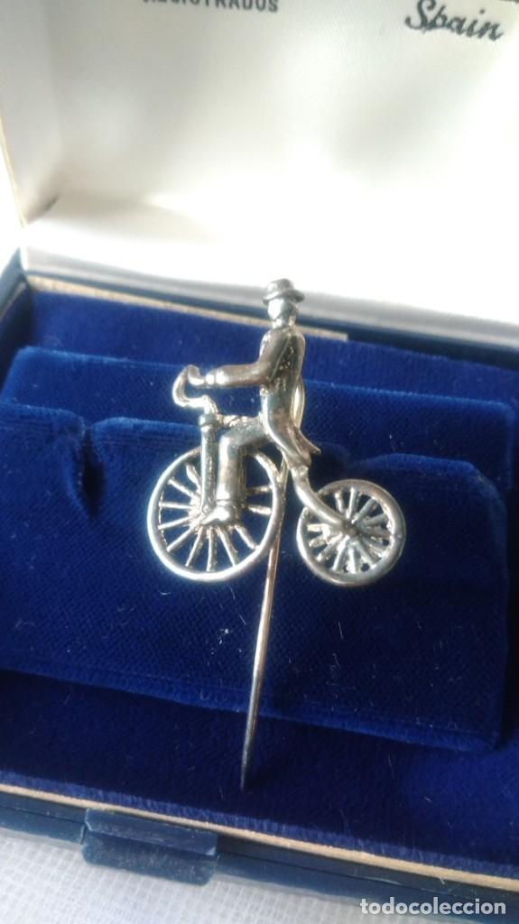 Joyeria: ALFILER PLATEADO DE CICLISTA ANTIGUO - Foto 9