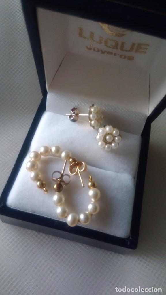 Joyeria: DOS PARES DE PENDIENTES CON SIMIL PERLITAS - Foto 7