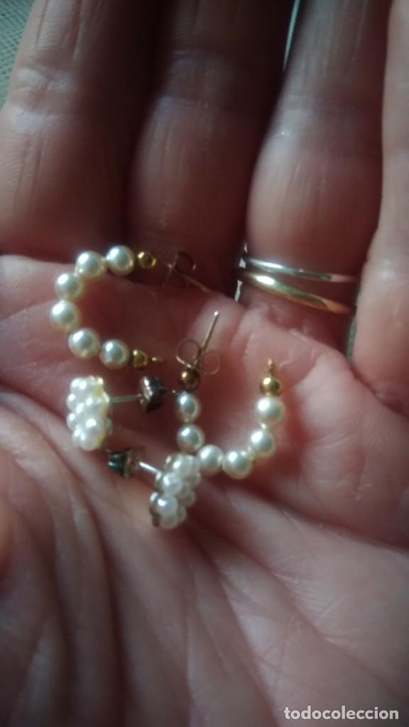 Joyeria: DOS PARES DE PENDIENTES CON SIMIL PERLITAS - Foto 8