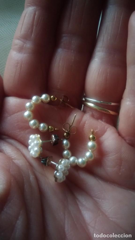 Joyeria: DOS PARES DE PENDIENTES CON SIMIL PERLITAS - Foto 9