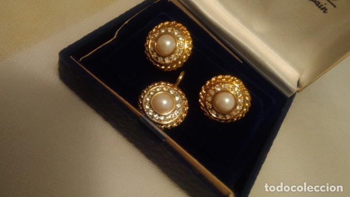 Joyeria: ADEREZO DE PENDIENTES Y COLGANTE DORADO Y PERLA - Foto 4