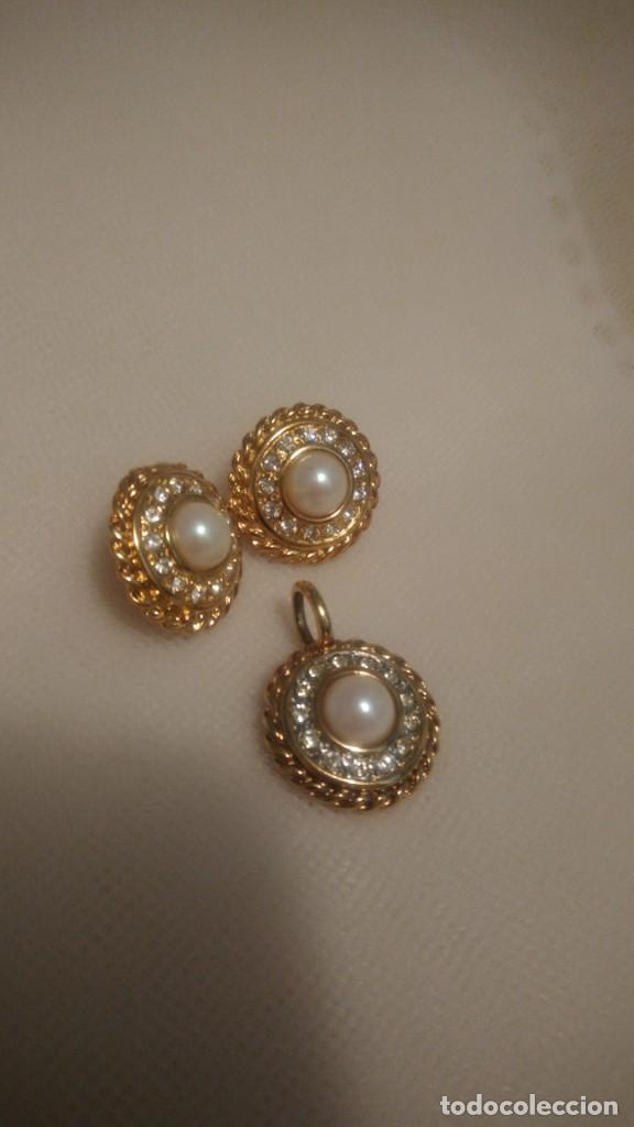 Joyeria: ADEREZO DE PENDIENTES Y COLGANTE DORADO Y PERLA - Foto 5