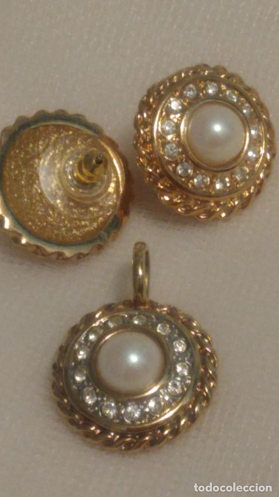 Joyeria: ADEREZO DE PENDIENTES Y COLGANTE DORADO Y PERLA - Foto 7