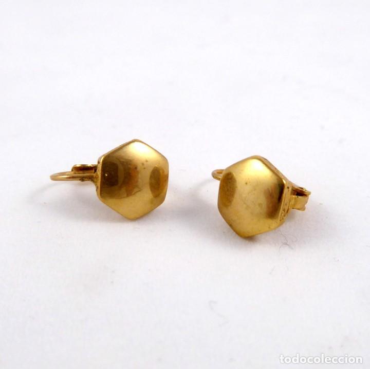 Joyeria: Pendientes vintage cierre catal&aacute;n y ba&ntilde;o de oro - Foto 2