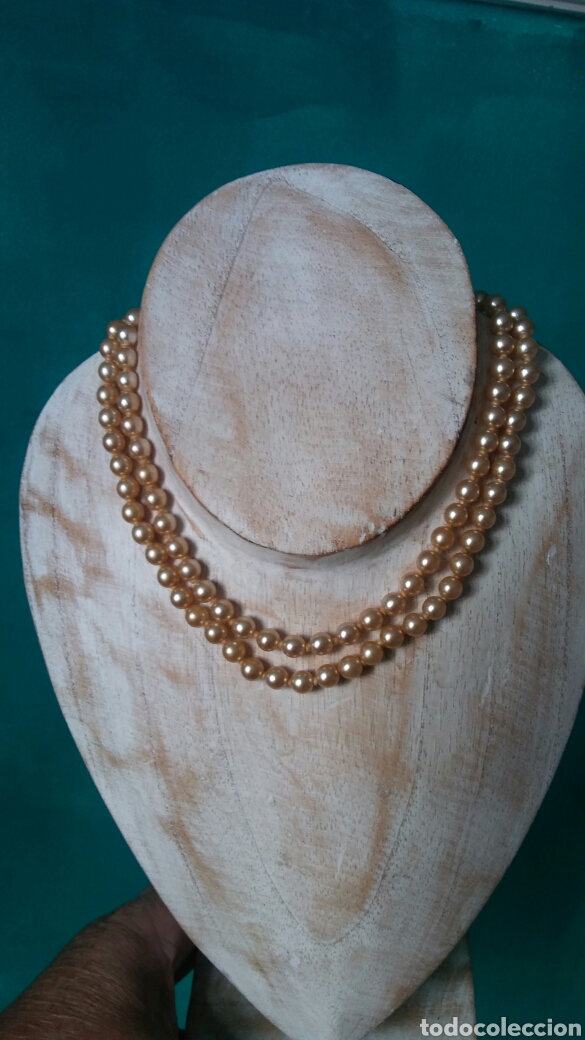 Joyeria: Perlas amarillas o cream - vintage - Foto 2