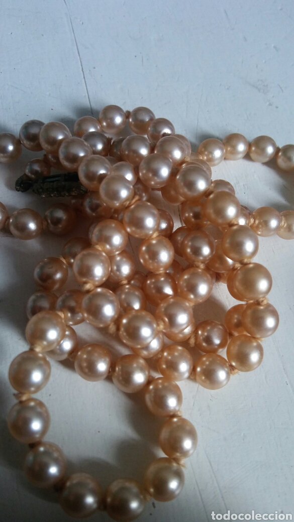 Joyeria: Perlas amarillas o cream - vintage - Foto 1
